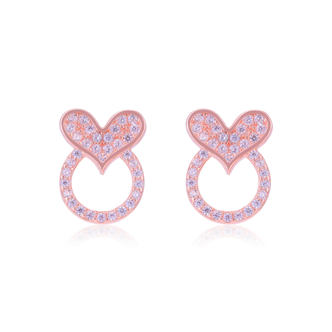 925 Sterling Silver Circle Heart Fusion Earrings For Women