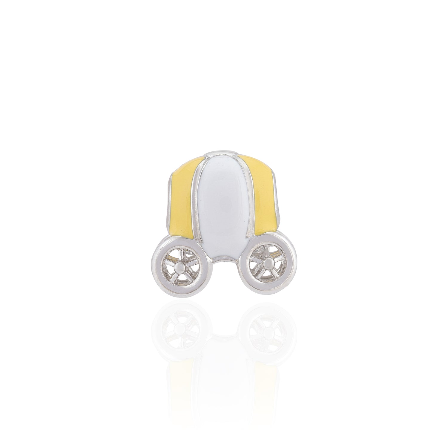 925 Sterling Silver Citrine Fantasy Carriage Charm Pendant for Women