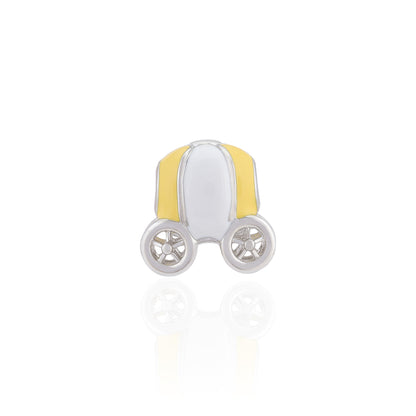 925 Sterling Silver Citrine Fantasy Carriage Charm Pendant for Women