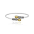 925 Sterling Silver Citrine Yellow Oxidised Kada for Women