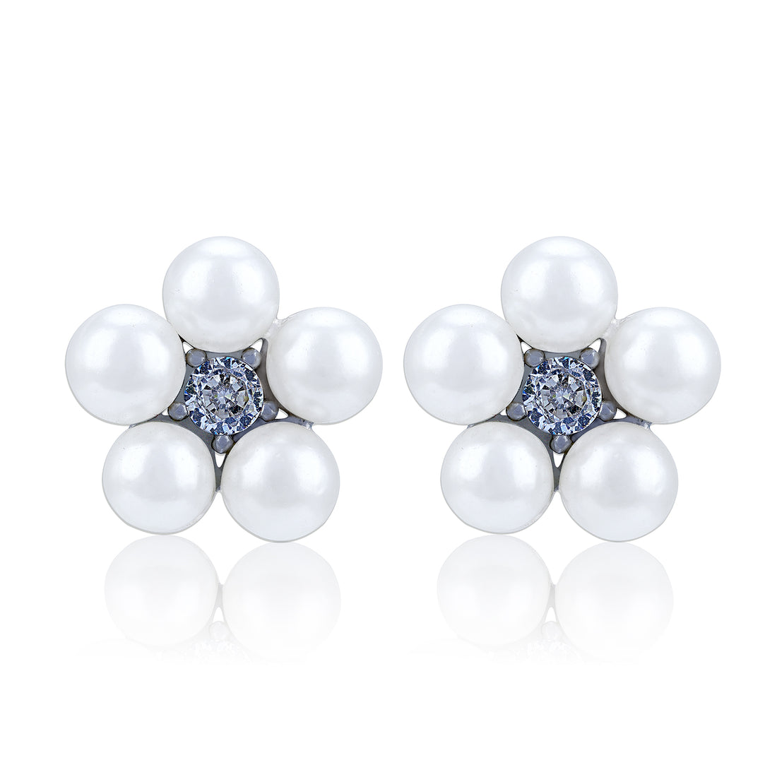 925 Sterling Silver Classic Five-Pearl Blossom Stud Earring for Women