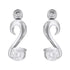 925 Sterling Silver Classic Flourish Hook Bottom Stones Rhodium Plated Earrings for Women