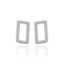 925 Sterling Silver Clear Cut Rhodium Plated Rectangle Charm Earrings for Women