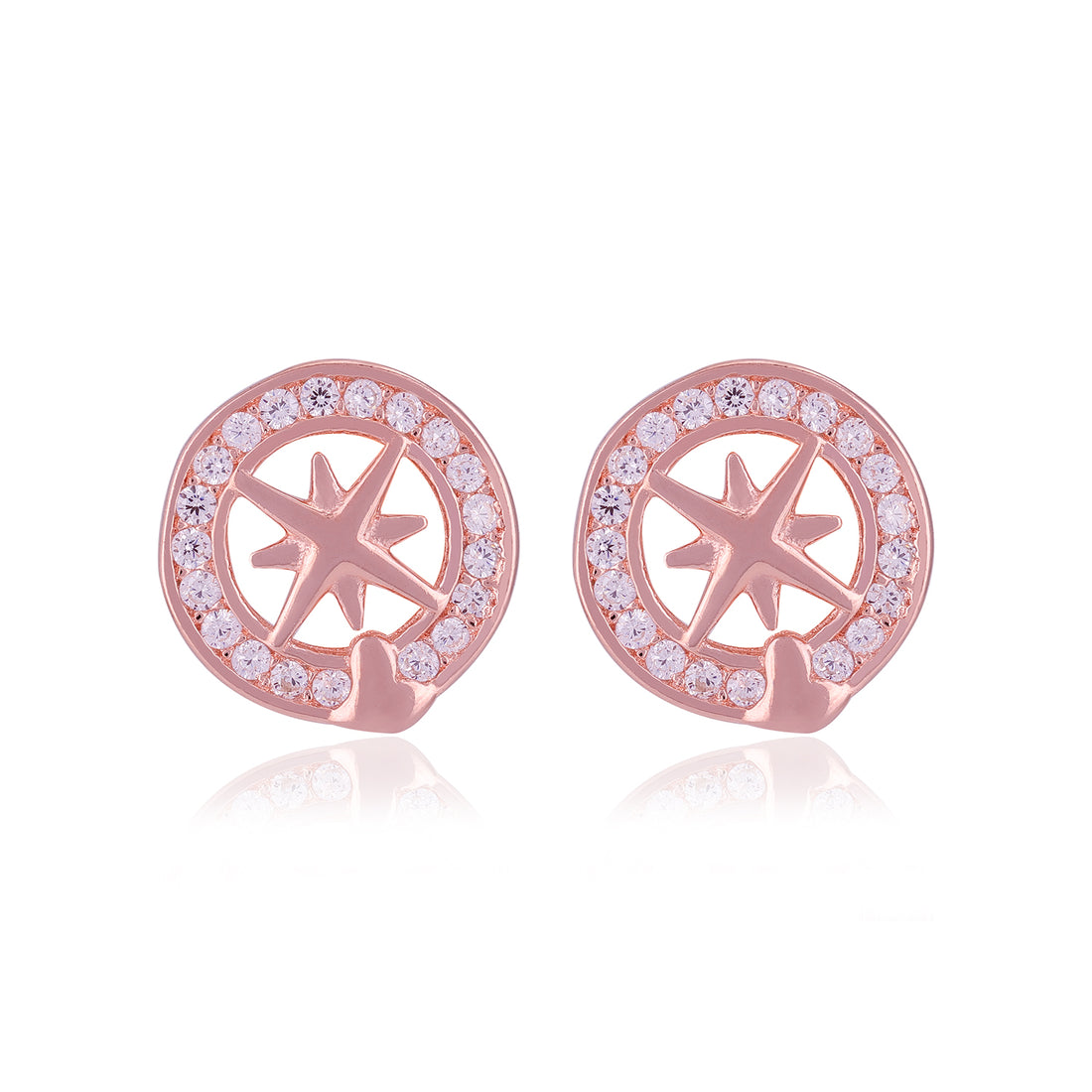 925 Sterling Silver Compass Center Earrings For Women