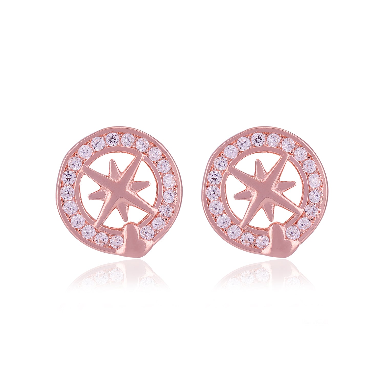 925 Sterling Silver Compass Center Earrings For Women