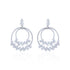 925 Sterling Silver Concentric Circle Baguette Statement Earring for Women