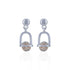 925 Sterling Silver Contemporary Arch Champagne Crystal Drop Earring for Women