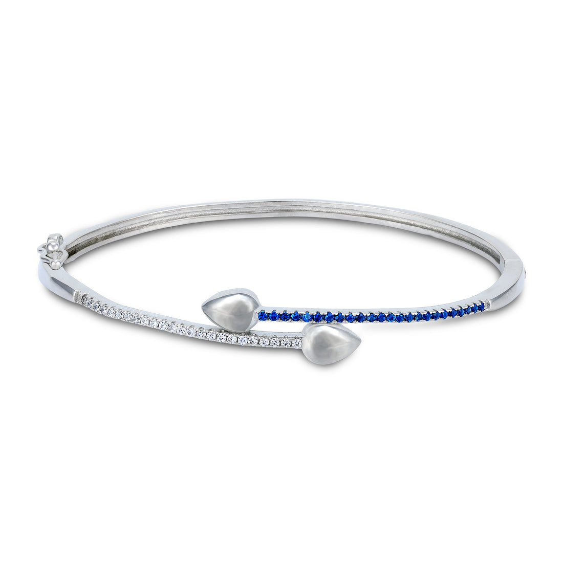 925 Sterling Silver Contemporary Dual Teardrop Kada for Women