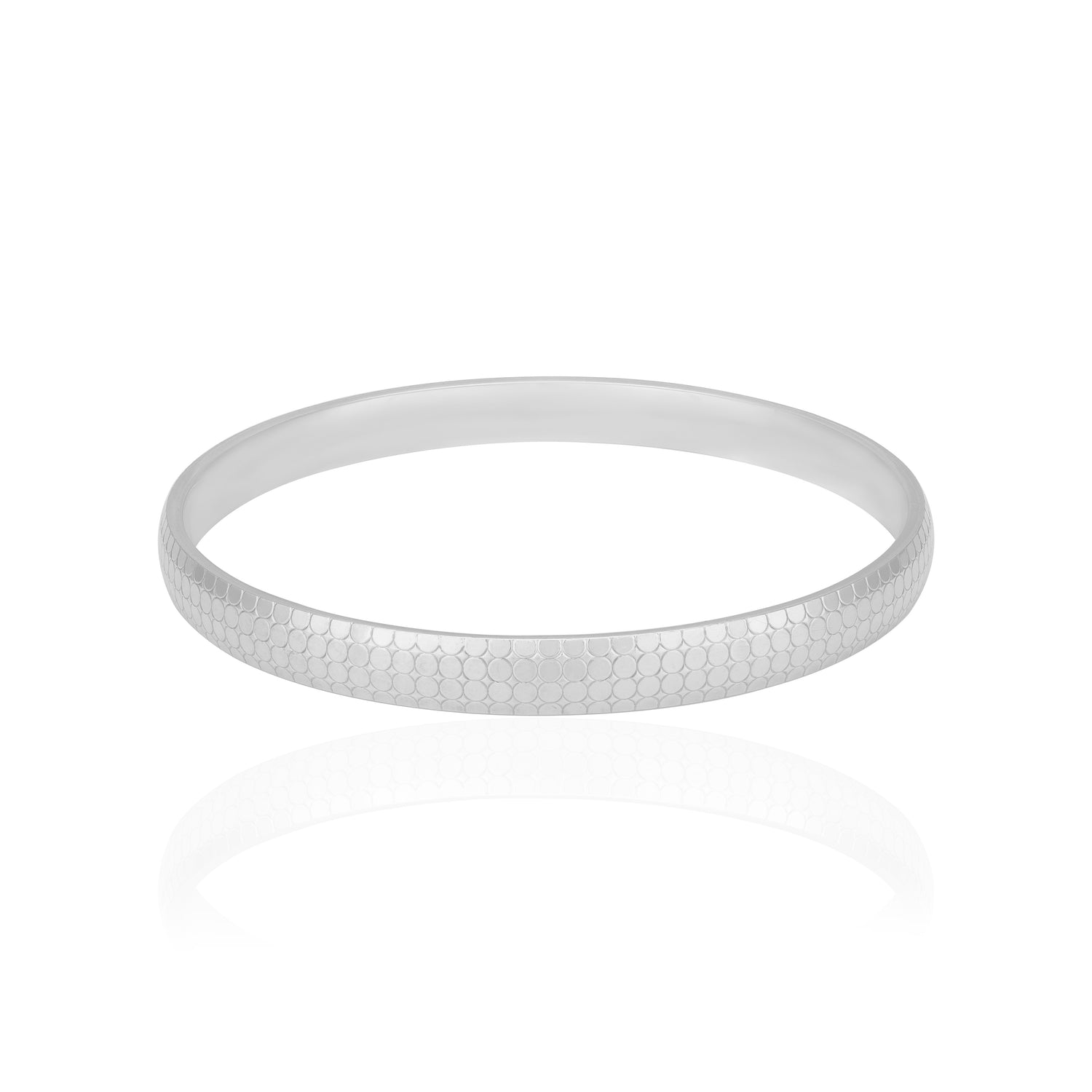 925 Sterling Silver Contemporary Honeycomb Kada for Men