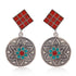 925 Sterling Silver Coral Turquoise Earring