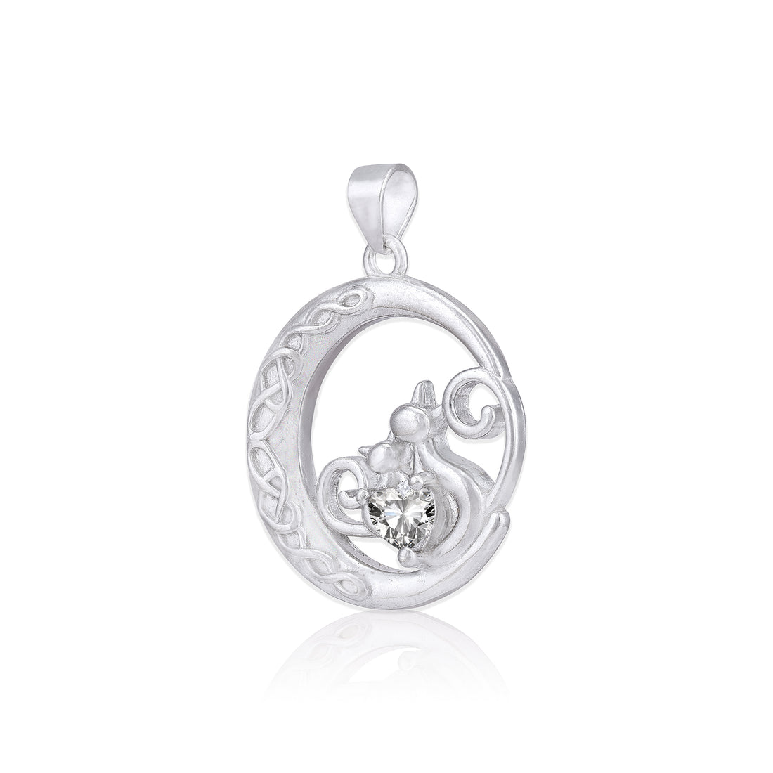 925 Sterling Silver Crescent Embraces Furry Motherhood Pendant Rakhi For Brother