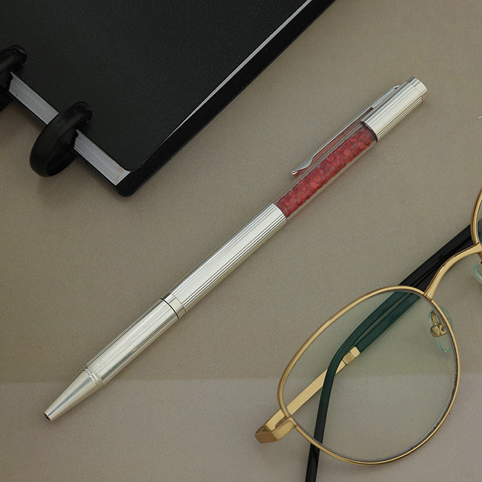 925 Sterling Silver Crimson Edge Craft Pen for Men