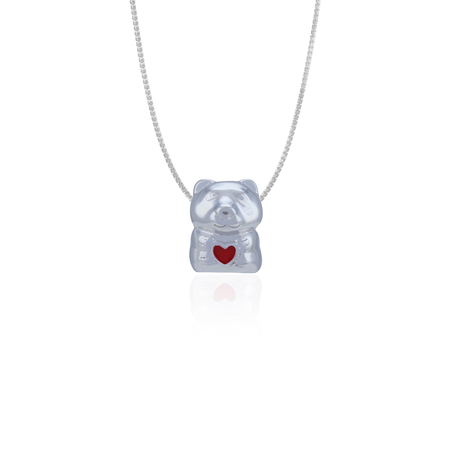 925 Sterling Silver Crimson Hug Cub Charm Pendant for Women
