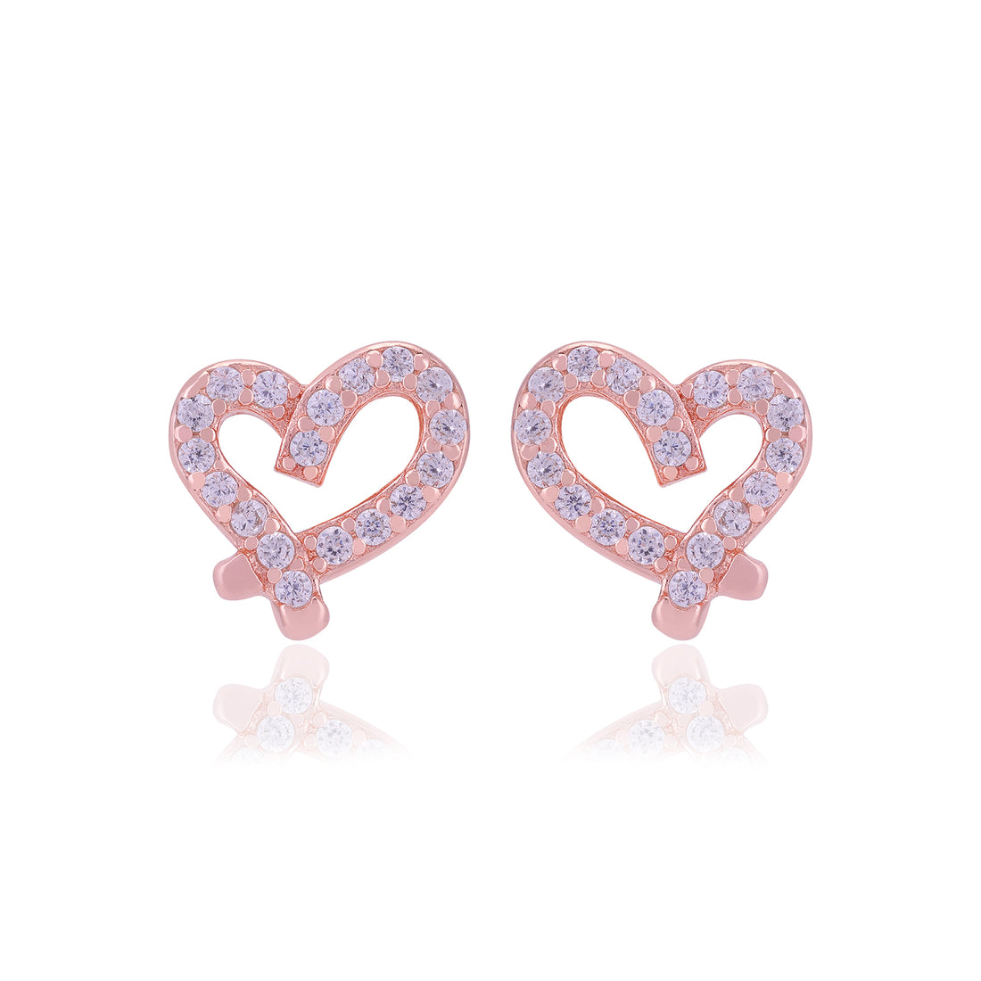 925 Sterling Silver Crystal Heart Earrings For Women