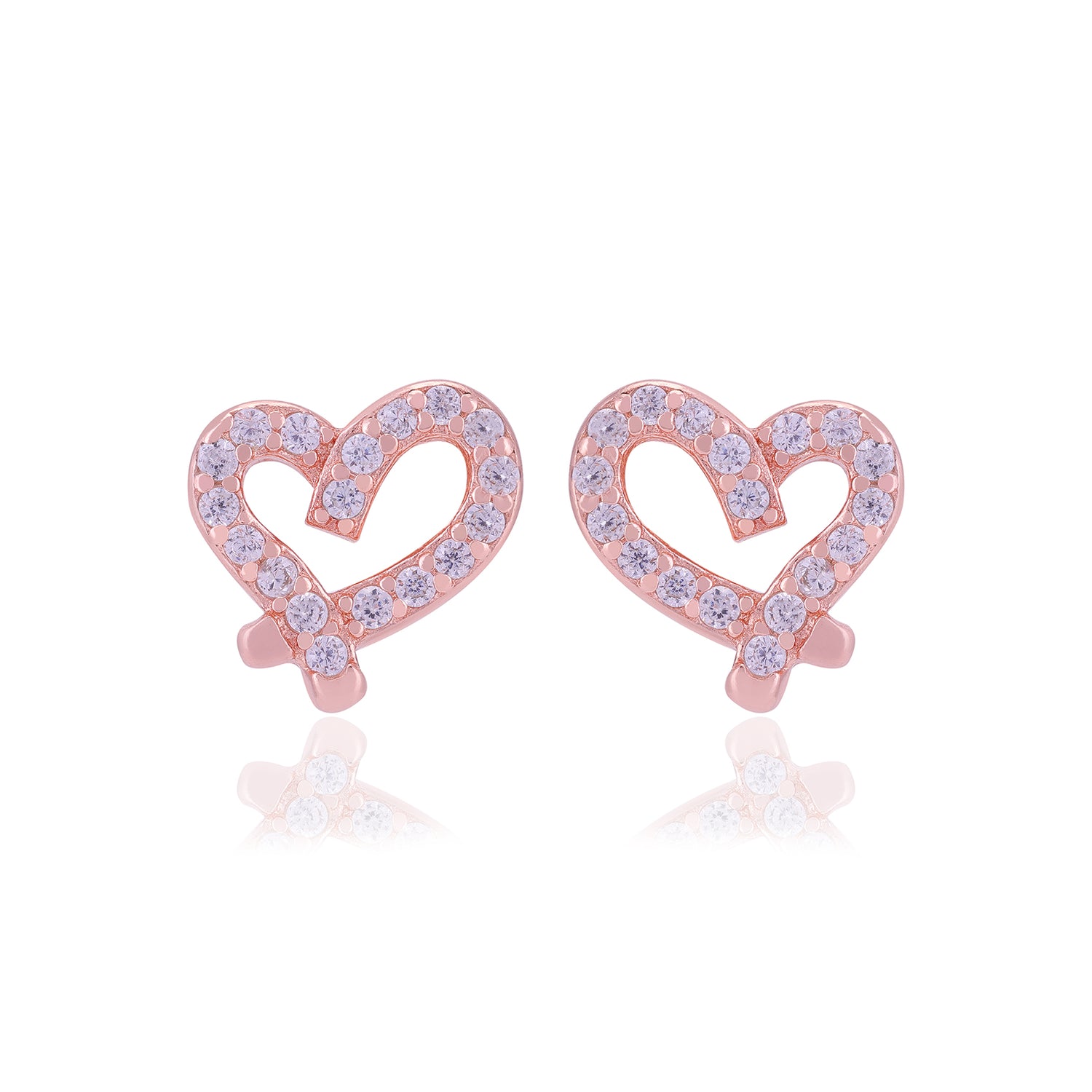 925 Sterling Silver Crystal Heart Earrings For Women