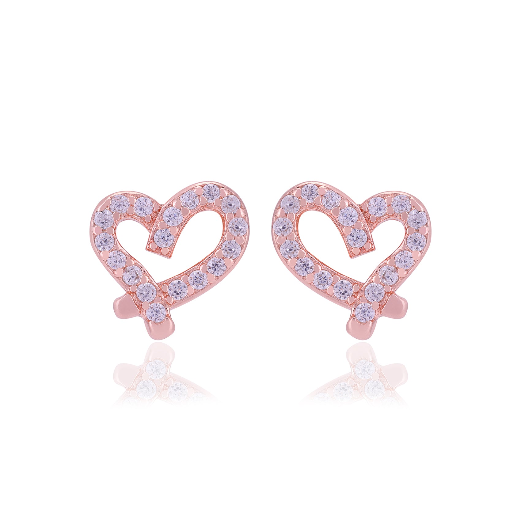 925 Sterling Silver Crystal Heart Earrings For Women