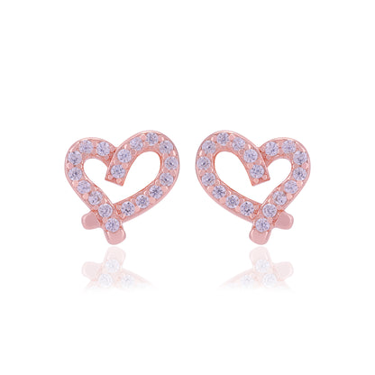 925 Sterling Silver Crystal Heart Earrings For Women