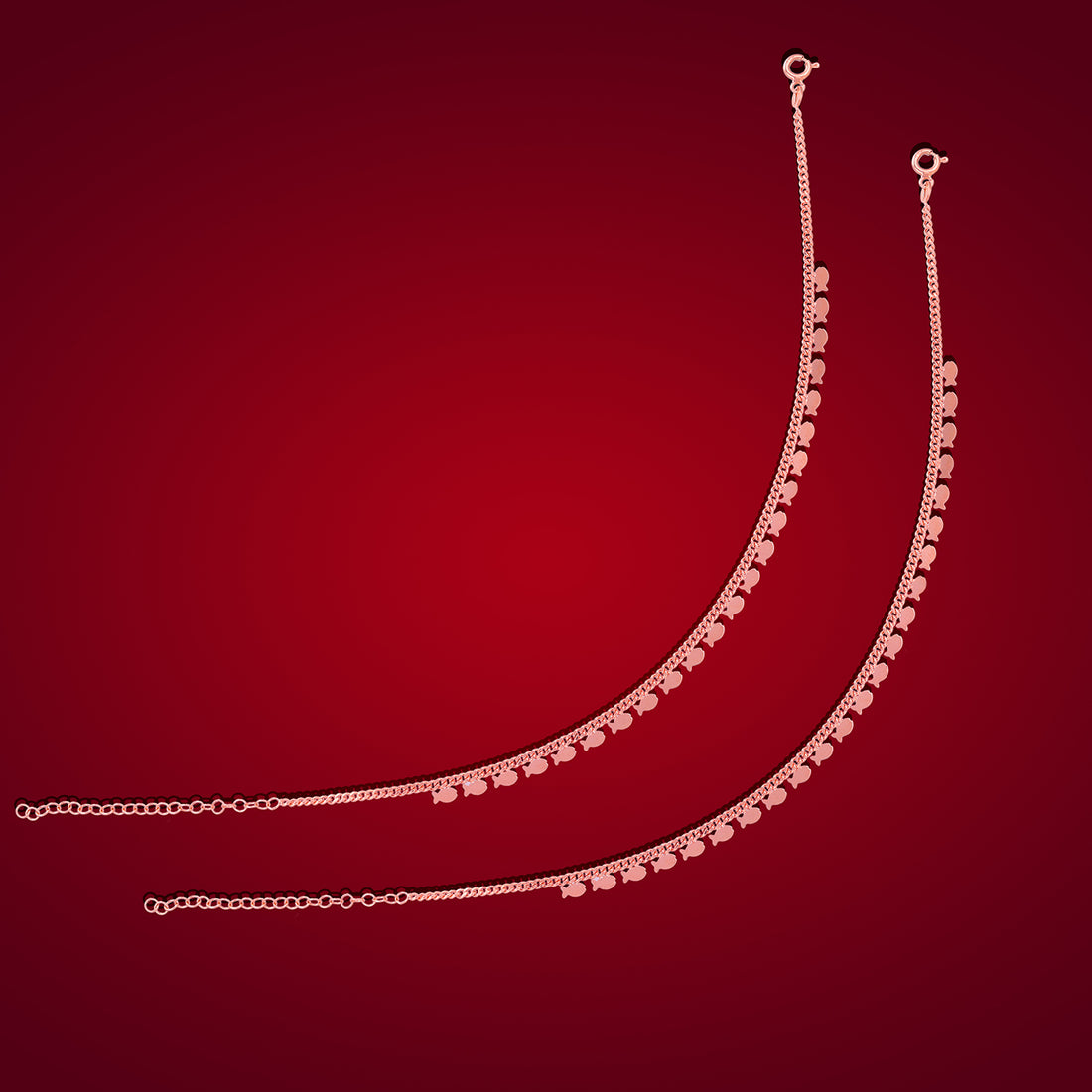 925 Sterling Silver Cuban Link Chain Dazzling Fish Shapes Anklets For Women