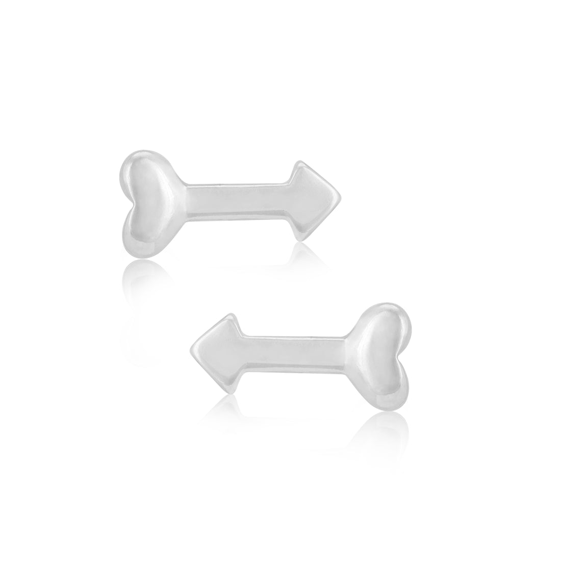 925 Sterling Silver Cupid’s Shot Rhodium Plated Stud for Women