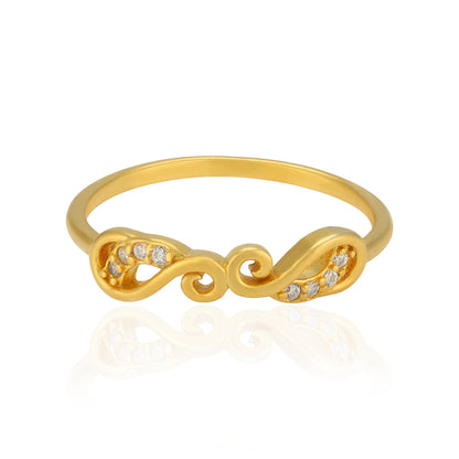 925 Sterling Silver Curvy Whimsy Gold Plated Rings for Women
