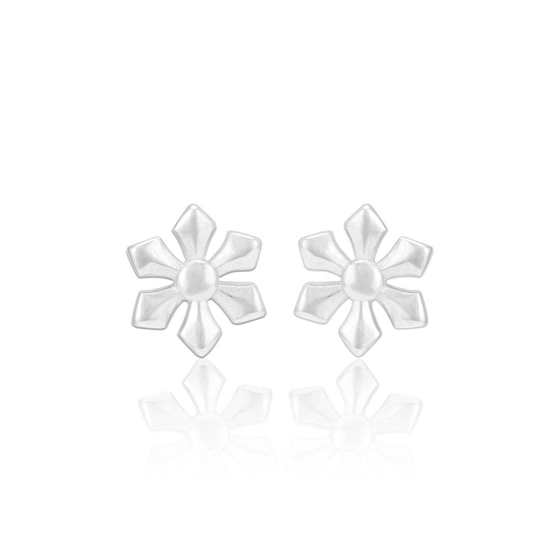 925 Sterling Silver Dainty Fluer Rhodium Plated Earrings For women