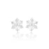 925 Sterling Silver Dainty Fluer Rhodium Plated Earrings For women