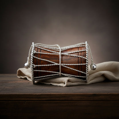 925 Sterling Silver Damroo Miniature For Gift &amp; Showpiece