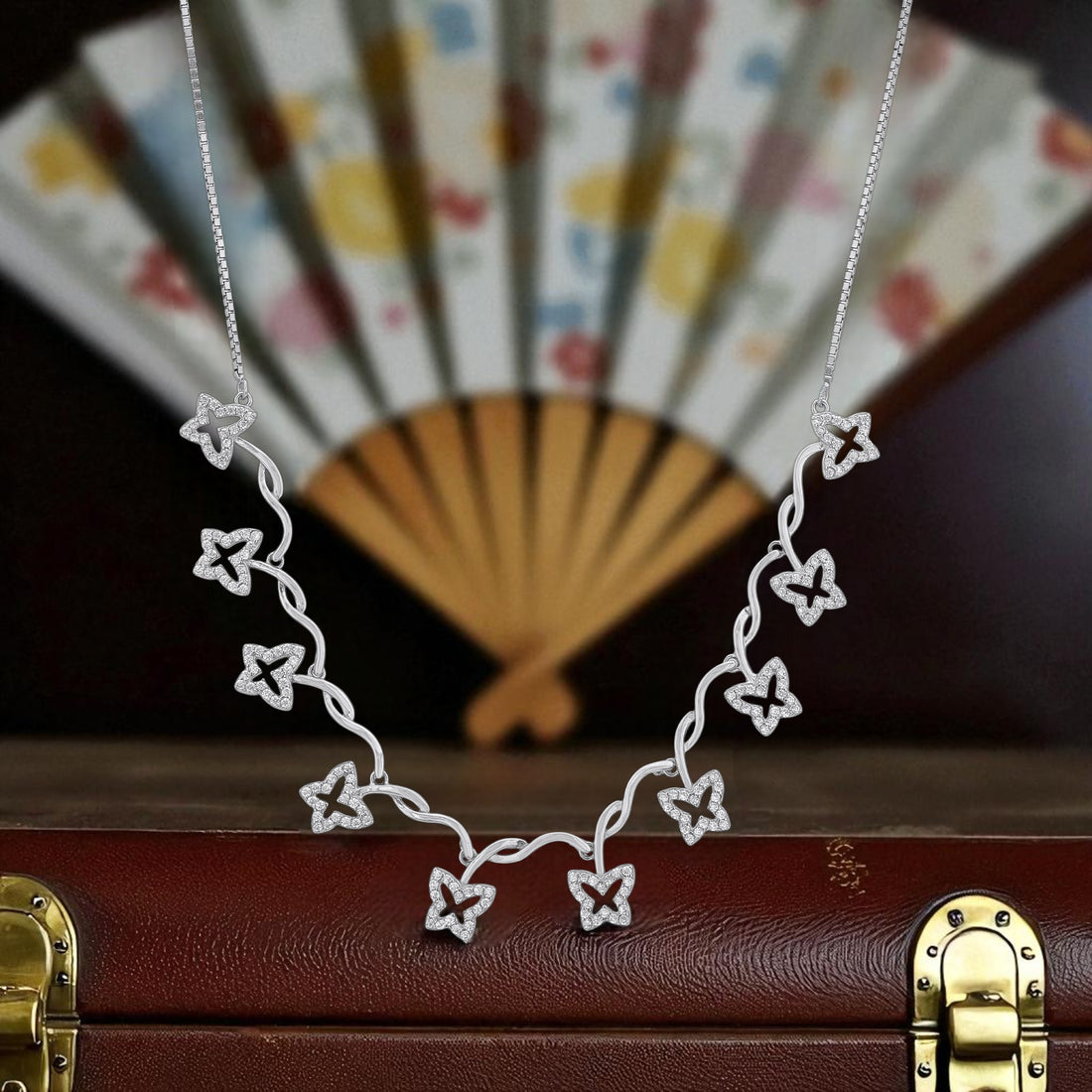 925 Sterling Silver Dancing Butterfly Necklace for Women