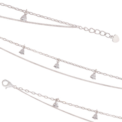 925 Sterling Silver Dangling Rhodium Silver Bracelet