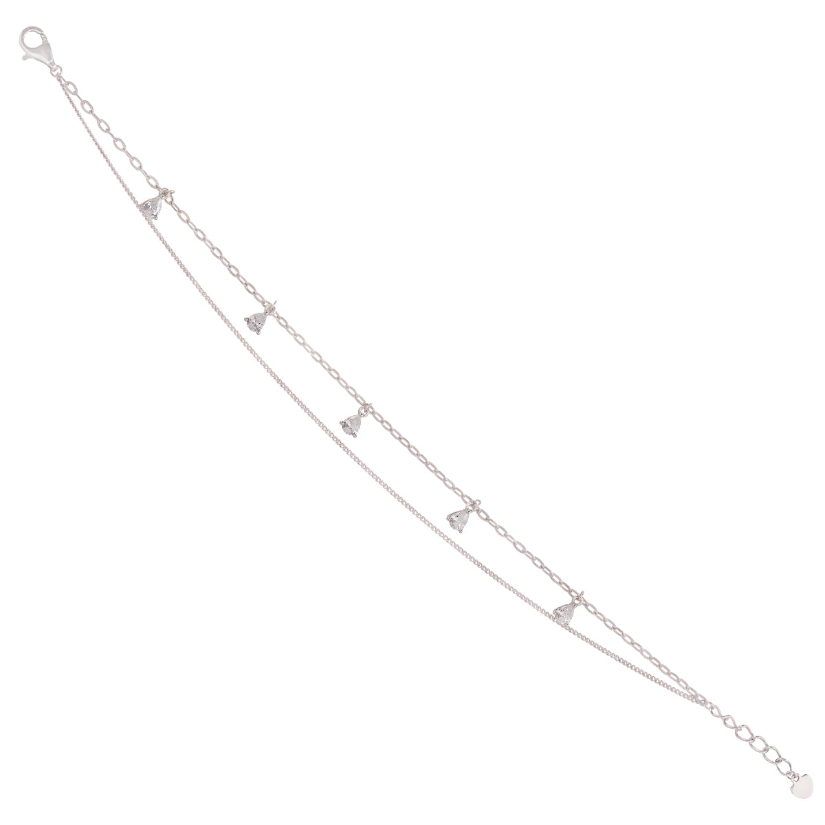 925 Sterling Silver Dangling Silver Bracelet