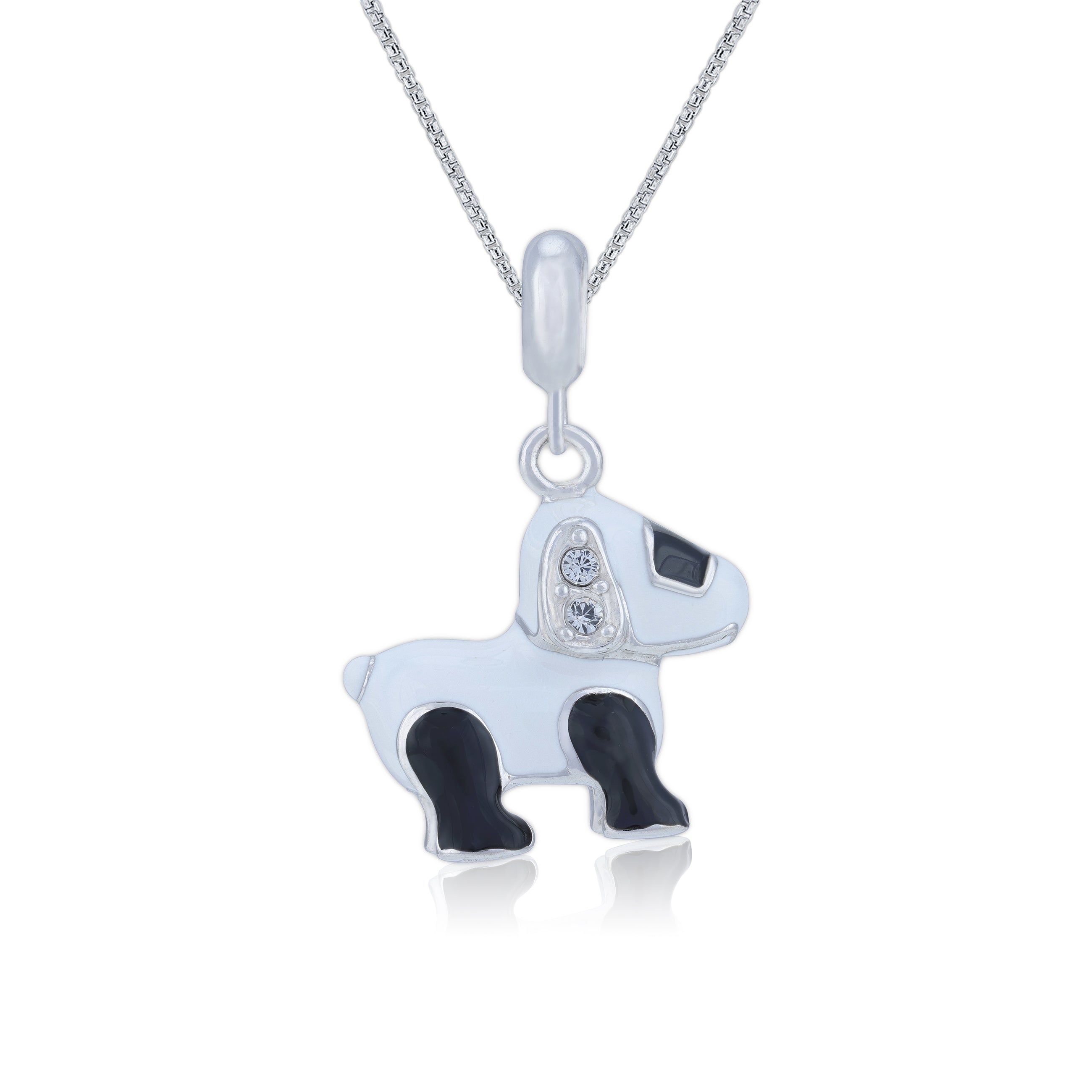 925 Sterling Silver Dapper Pup Delight Charm Charm Pendant for Women