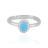 925 Sterling Silver December Month Oval Turquoise Birthstone Ring For Women