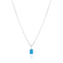 925 Sterling Silver December Month Square Turquoise Birthstone Chain Pendant For Women