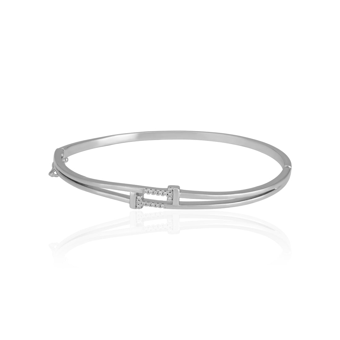925 Sterling Silver Deco Strip Rhodium Plated Bracelet for Women