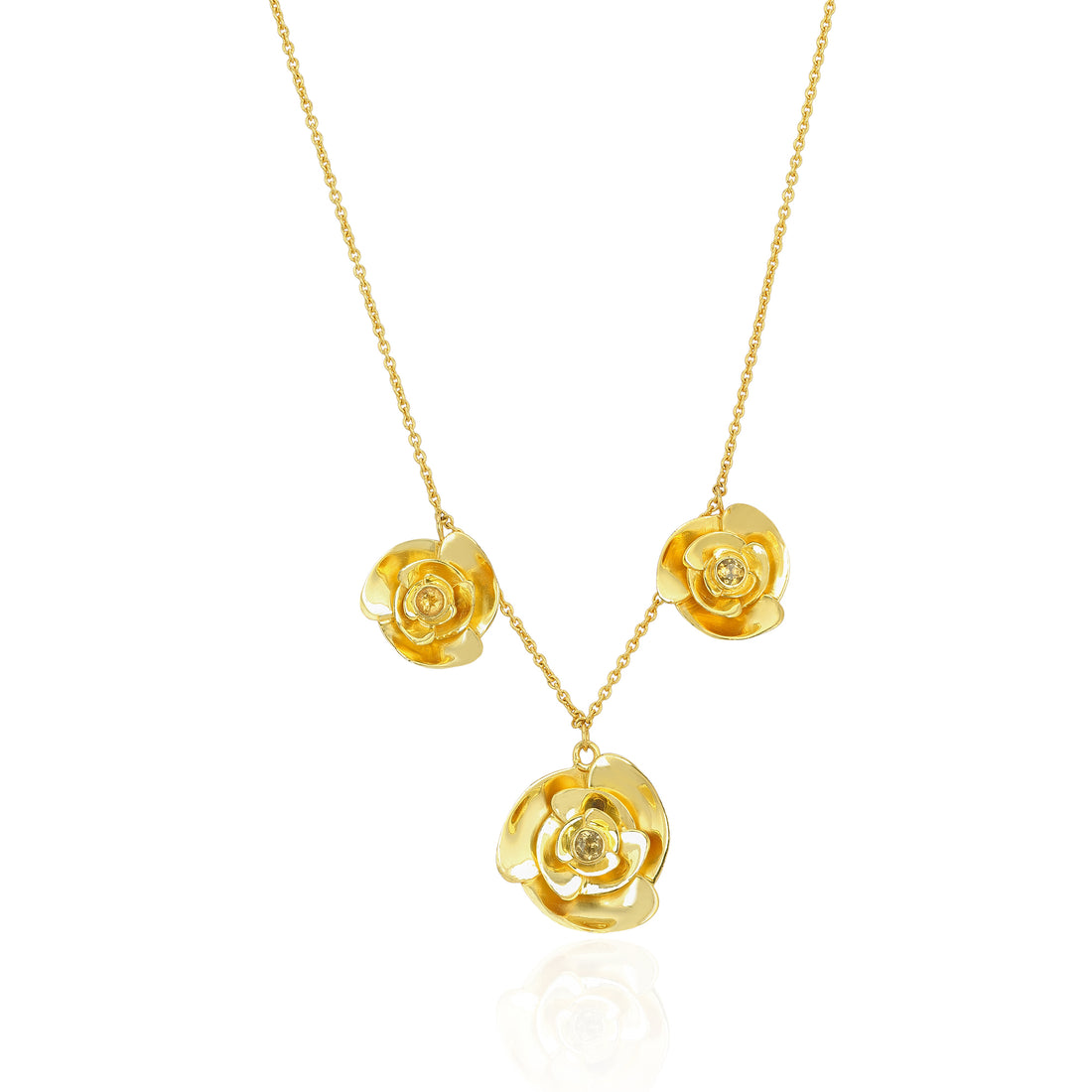 925 Sterling Silver Delicate Rose Motif Chain Pendant for Women