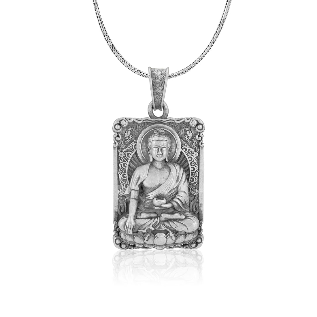 925 Sterling Silver Divine Buddha Oxidised Pendants for Men &amp; Women