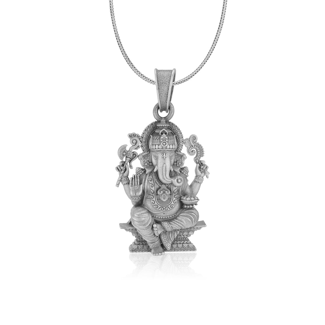 925 Sterling Silver Divine Ganapati Oxidised Pendants for Men & Women