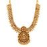 925 Sterling Silver Divine Lakshmi Gold Plated Leaves Sides Necklace For Women