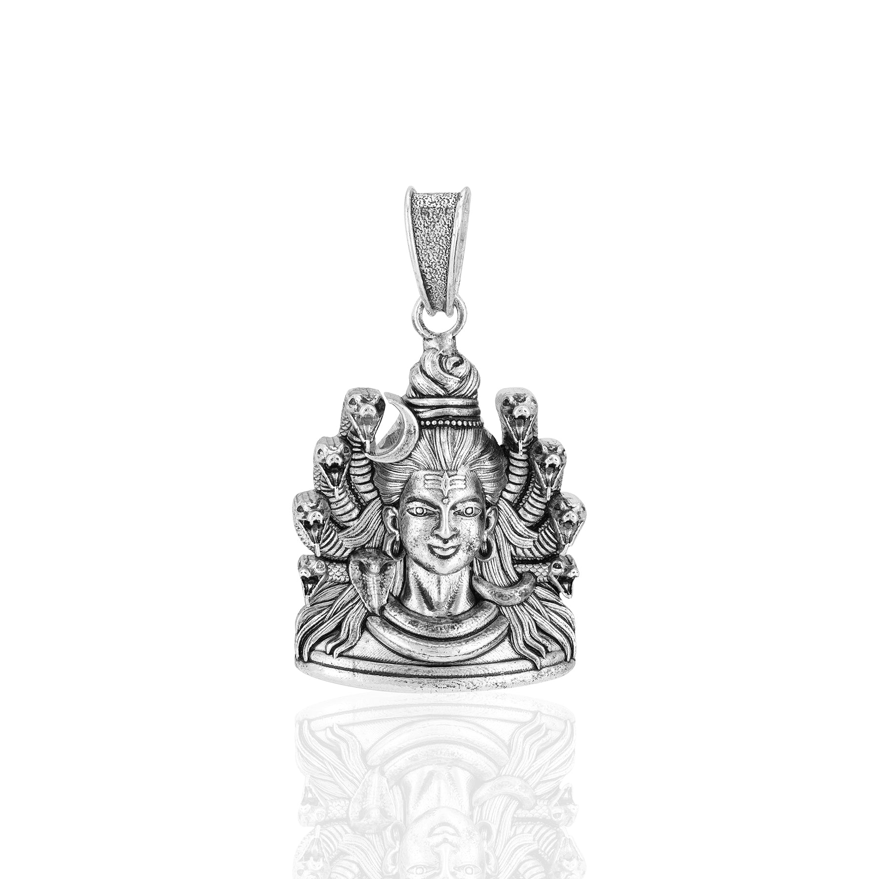 925 Sterling Silver Divine Shiva Naga Oxidised Pendants for Men &amp; Women