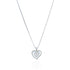 925 Sterling Silver Double Heart Crystal Center Pendant for Women