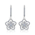 925 Sterling Silver Double Layered Floral Halo Petal Drop Earring for Women