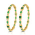 925 Sterling Silver Dual Shape Emerald Bangle for Women