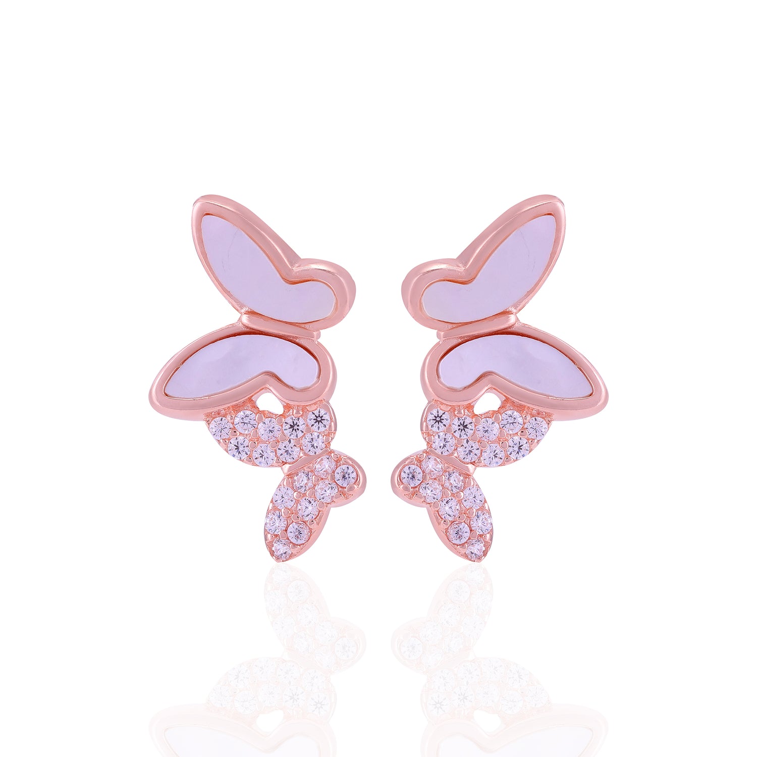 925 Sterling Silver Dual Style Butterflies Earrings For Women