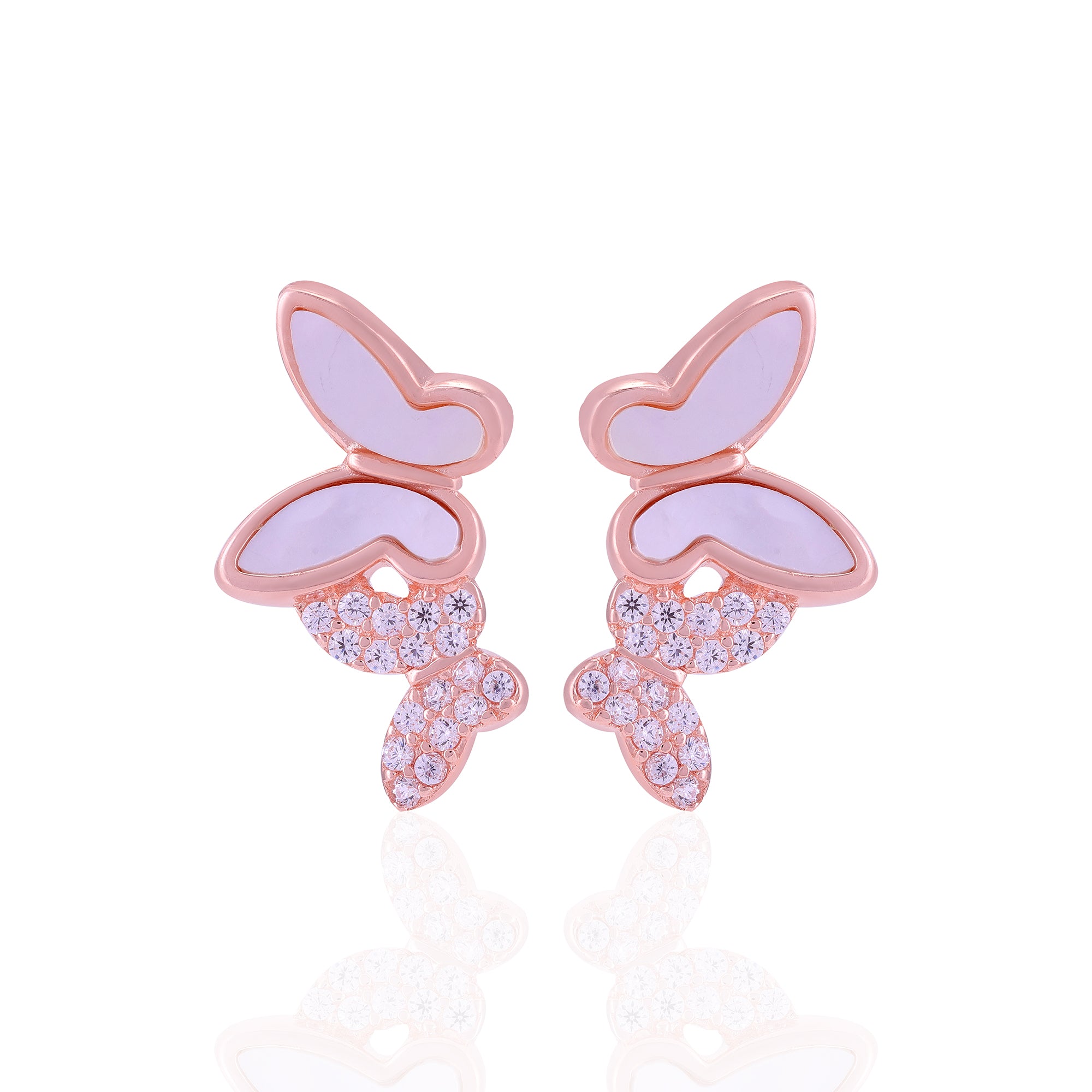 925 Sterling Silver Dual Style Butterflies Earrings For Women