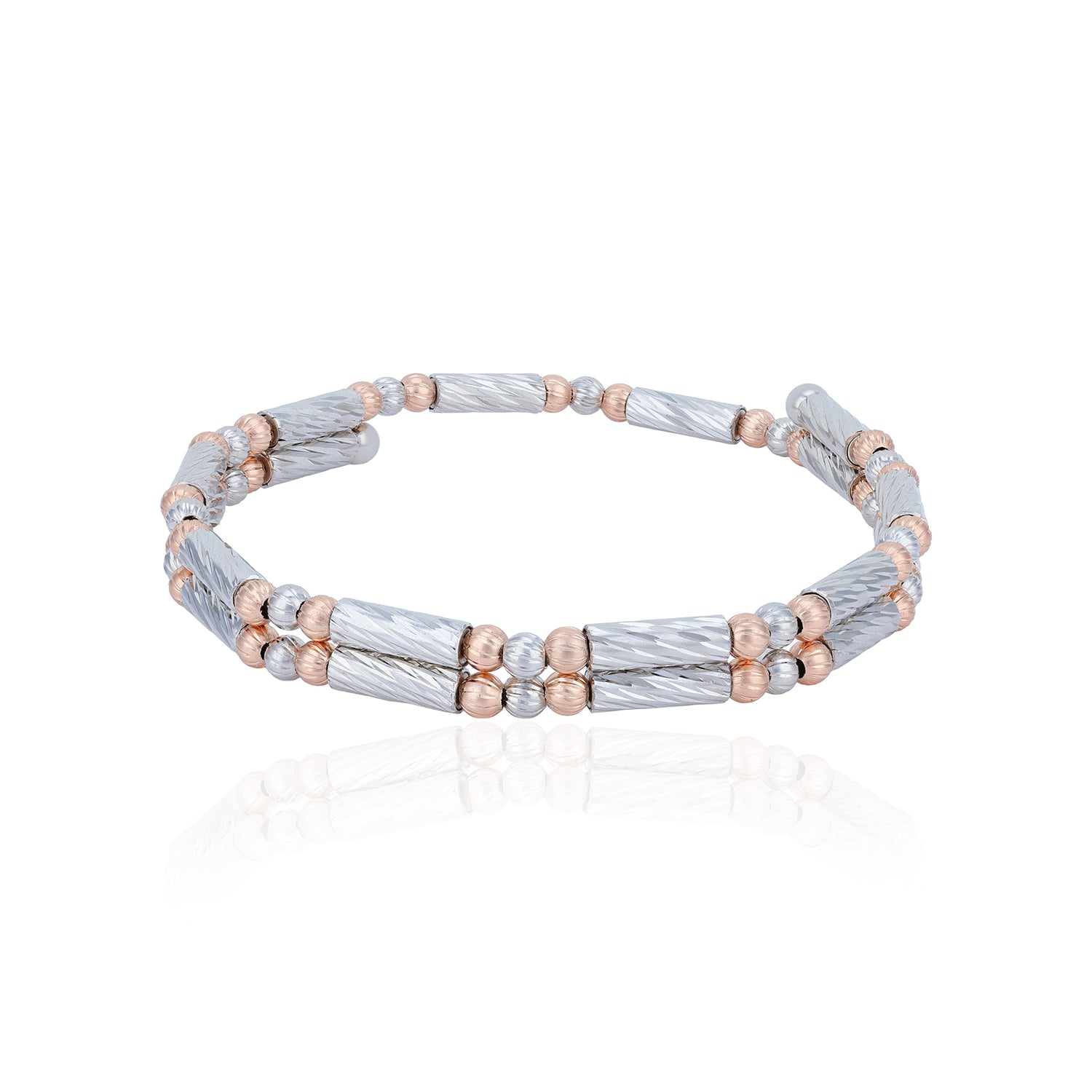 925 Sterling Silver Dual Tone Magnetic Trinity Bracelet Anklet Ring for Women