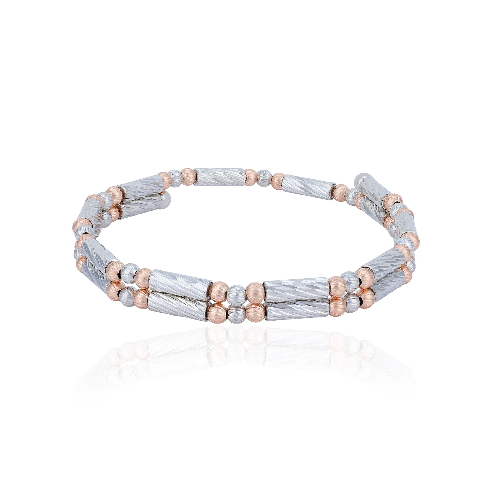925 Sterling Silver Dual Tone Magnetic Trinity Bracelet Anklet Ring for Women