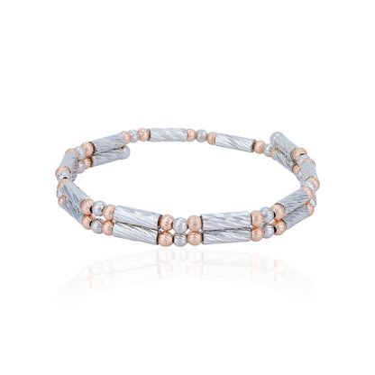 925 Sterling Silver Dual Tone Magnetic Trinity Bracelet Anklet Ring for Women