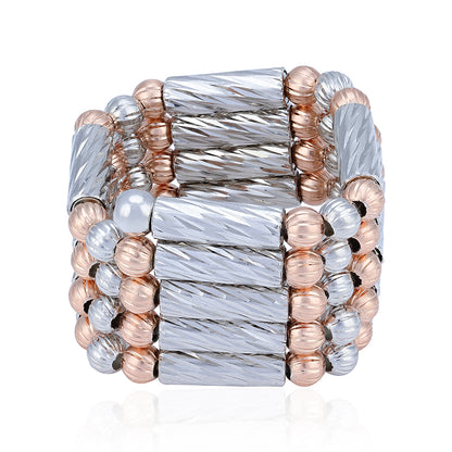 925 Sterling Silver Dual Tone Magnetic Trinity Bracelet Anklet Ring for Women