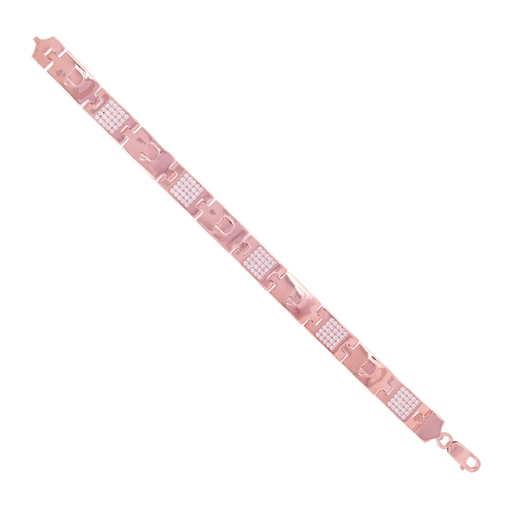 925 Sterling Silver Dynamic Shine Stone Rose Gold Plated Bracelets