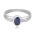 925 Sterling Silver Elegant Blue Sapphire Gemstone Subtle Rope-Inspired Band Design Ring for Men